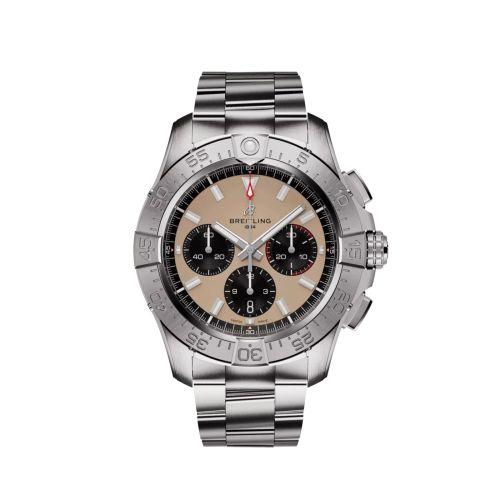 replica Breitling - AB0147101A1A1 Avenger B01 Chronograph 44 Stainless Steel / Sand / Bracelet watch - Click Image to Close