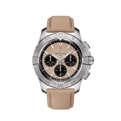 replica Breitling - AB0147101A1X1 Avenger B01 Chronograph 44 Stainless Steel / Sand / Strap watch