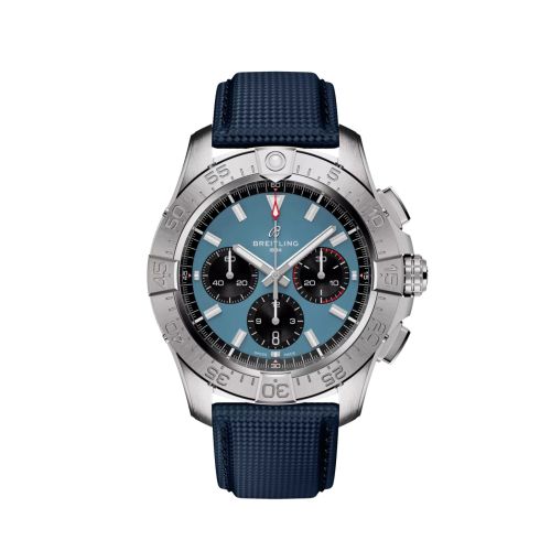 replica Breitling - AB0147101C1X1 Avenger B01 Chronograph 44 Stainless Steel / Blue / Strap watch