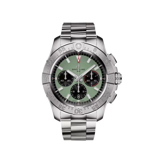 replica Breitling - AB0147101L1A1 Avenger B01 Chronograph 44 Stainless Steel / Green / Bracelet watch - Click Image to Close