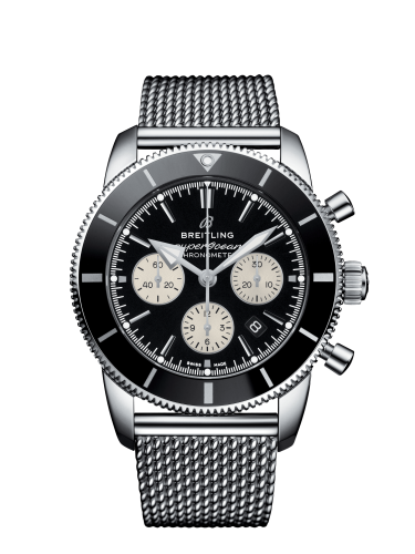 Breitling watch replica - AB0162121B1A1 Superocean Heritage II B01 Chronograph 44 Stainless Steel / Black / Bracelet