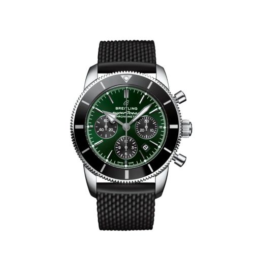 Breitling watch replica - AB01621A1L1S1 Superocean Heritage II B01 Chronograph 44 Stainless Steel / Green / Rubber