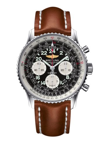 best replica Breitling - AB0210B4.BC36.433X Cosmonaute Stainless Steel / Black / Calf watch