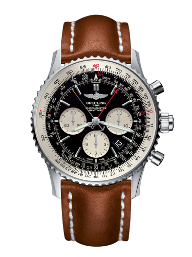 best replica Breitling - AB031021/BF77/439X/A20BA.1 Navitimer Rattrapante Stainless Steel / Black / Calf / Pin watch - Click Image to Close
