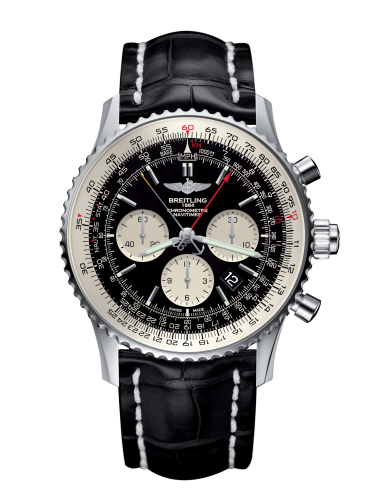best replica Breitling - AB031021/BF77/761P/A20D.1 Navitimer Rattrapante Stainless Steel / Black / Croco / Folding watch