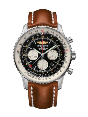 best replica Breitling - AB044121.BD24.439X Navitimer GMT Stainless Steel / Black / Calf / Pin watch - Click Image to Close