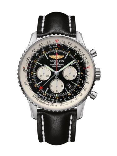 best replica Breitling - AB0441211B1X1 Navitimer GMT Stainless Steel / Black / Calf / Pin watch