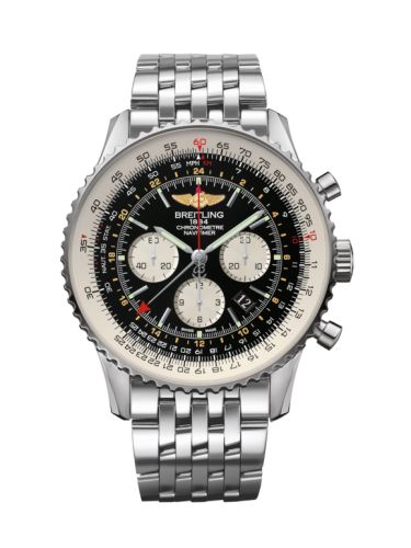 best replica Breitling - AB044121/BD24/443A Navitimer GMT Stainless Steel / Black / Bracelet watch - Click Image to Close