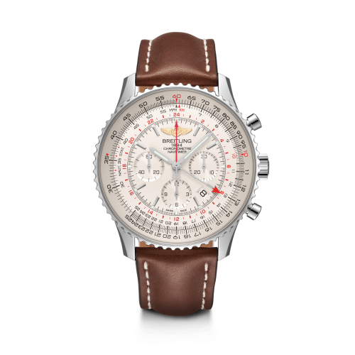 best replica Breitling - AB0441211G1X1 Navitimer GMT Stainless Steel / Silver / Calf / Pin watch