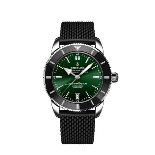 Breitling watch replica - AB2010121L1S1 Superocean Heritage II 42 Stainless Steel / Green / Rubber / Folding - Click Image to Close