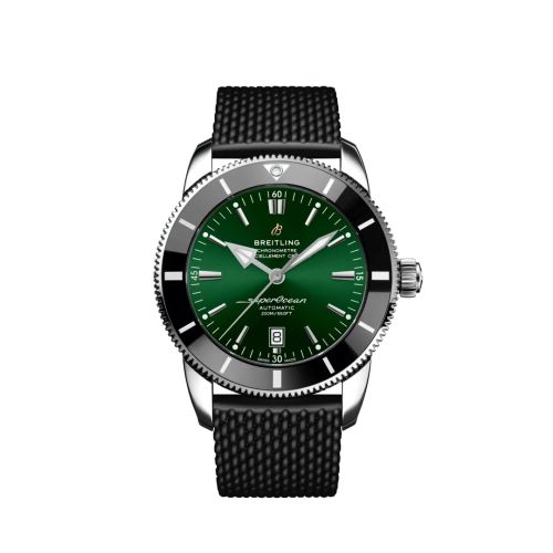 Breitling watch replica - AB2020121L1S1 Superocean Heritage II 46 Stainless Steel / Green / Rubber