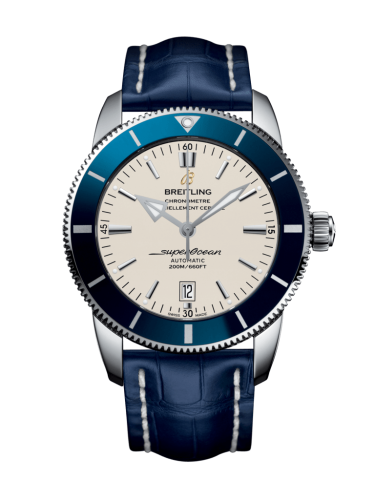 Breitling watch replica - AB202016/G828/747P/A20D.1 Superocean Heritage II 46 Stainless Steel / Blue / Silver / Croco / Folding