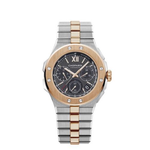 replica Chopard - 298609-6001 Alpine Eagle XL Chronograph Stainless Steel / Rose Gold / Black / Bracelet watch - Click Image to Close