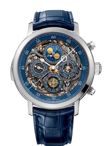 replica Audemars Piguet - 26554PT.OO.D028CR.01 Jules Audemars Grande Complication Openworked Platinum / Blue watch - Click Image to Close