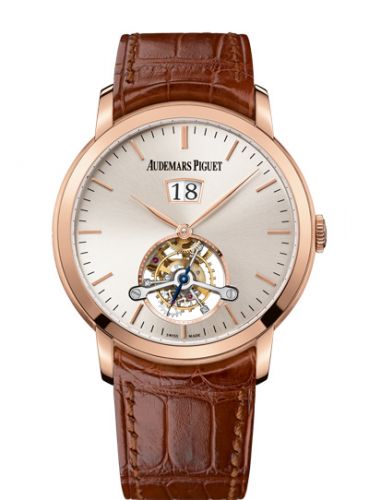 replica Audemars Piguet - 26559OR.OO.D088CR.01 Jules Audemars Tourbillon Grande Date Pink Gold / Silver watch