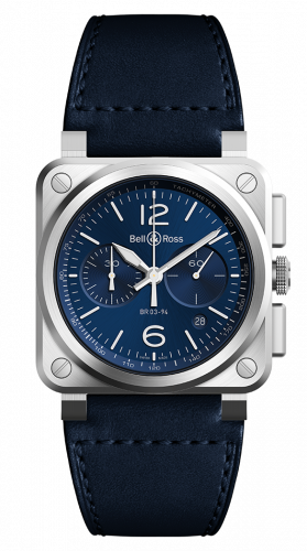 replica Bell & Ross - BR0394-BLU-ST/SCA BR 03 94 Blue Steel Chronograph watch
