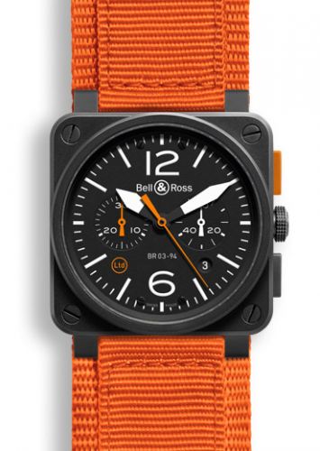 replica Bell & Ross - BR0394OCA BR 03 94 Carbon Orange Chronograph watch