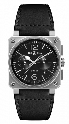 replica Bell & Ross - BR0394-BL-SI/SCA BR 03 94 Steel Chronograph watch