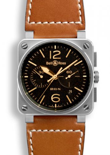 replica Bell & Ross - BR0394STGHESCA BR 03 94 Golden Heritage Chronograph watch - Click Image to Close