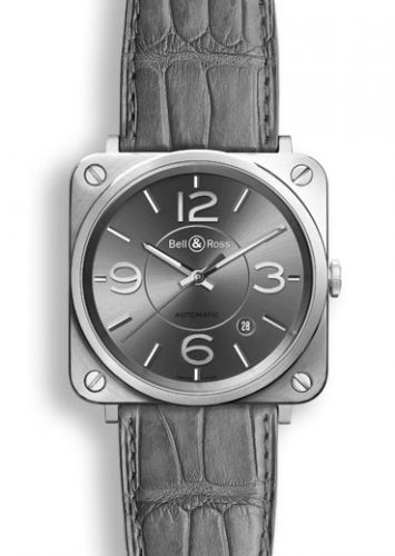 replica Bell & Ross - BRS92RUSTSCR BR S Officer Ruthenium watch - Click Image to Close