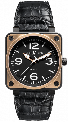 replica Bell & Ross - BR0192-BICOLOR BR 01 92 Pink Gold & Carbon watch - Click Image to Close