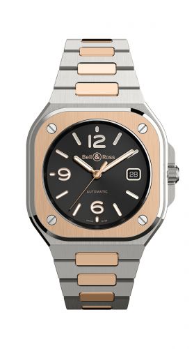 replica Bell & Ross - BR05A-BL-STPG/SSG BR 05 Stainless Steel / Rose Gold / Black / Bracelet watch