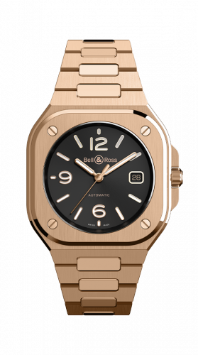 replica Bell & Ross - BR05A-BL-PG/SPG BR 05 Rose Gold / Black / Bracelet watch - Click Image to Close