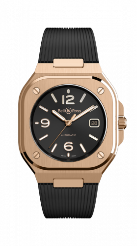 replica Bell & Ross - BR05A-BL-PG/SRB BR 05 Rose Gold / Black / Rubber watch