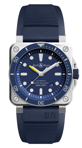 replica Bell & Ross - BR0392-D-BU-ST/SRB BR 03-92 Diver Stainless Steel / Blue watch - Click Image to Close