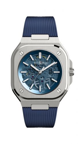 replica Bell & Ross - BR05A-BLU-SKST/SRB BR 05 Stainless Steel / Skeleton Blue / Strap watch - Click Image to Close