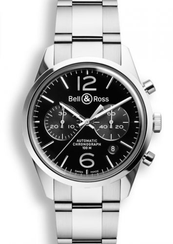 replica Bell & Ross - BRG126BLSTSST BR 126 Officer Black Chronograph watch