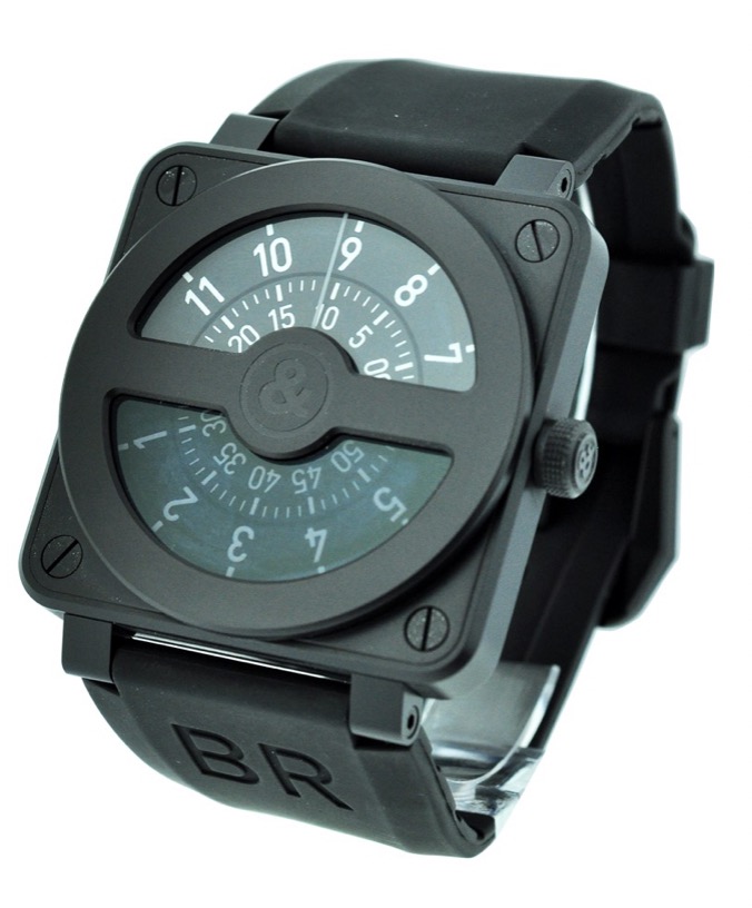 replica Bell & Ross BRO1-92 Compass in PVD Steel on Black Rubber Strap with Black Compass Dial - only 500pcs Made BR01 92 SC