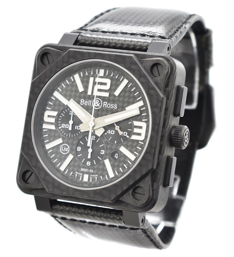 replica BR 01-94 Carbon Fiber Chronograph in Carbon Fiber on Black Leather Strap with Carbon Fiber Dial BR0194 CA FIBER - Click Image to Close