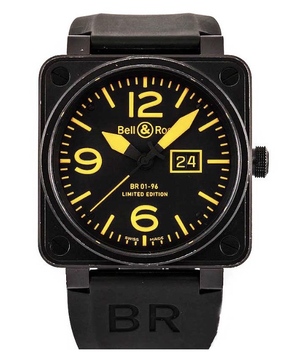 replica Bell & Ross BR01-96 Big Date - LIMITED EDITION Steel on Strap with Black & Orange Dial BR 01 96 CAR ORG