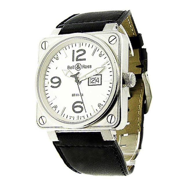 replica Bell & Ross BR01-96 Big Date Steel on Strap with White Dial BR 01 96 WHT LS