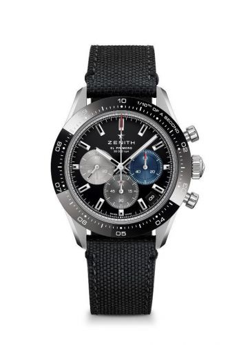 replica Zenith - 03.3100.3600/21.C822 Chronomaster Sport Stainless Steel / Black / Canvas watch - Click Image to Close