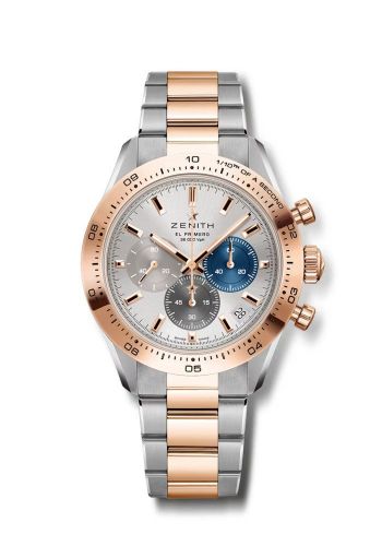 replica Zenith - 51.3100.3600/69.M3100 Chronomaster Sport Stainless Steel - Rose Gold / Silver / Bracelet watch - Click Image to Close