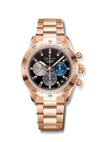 replica Zenith - 18.3101.3600/21.M3100 Chronomaster Sport Rose Gold / Black / Bracelet watch