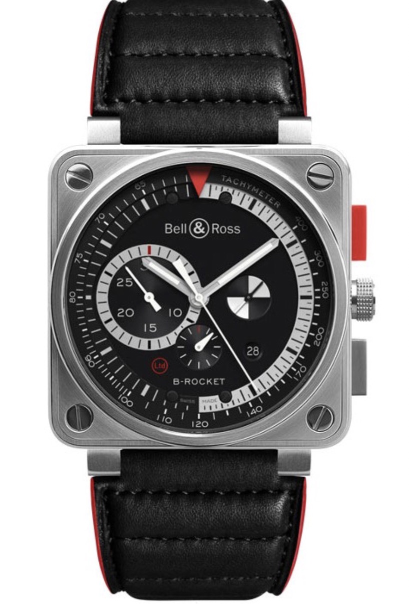 replica Bell & Ross BR01-94B Rocket in Steel - Limited Edition of 500pcs on Black Calfskin Leather Strap with Black Dial BR01 94 B Rocket - Click Image to Close