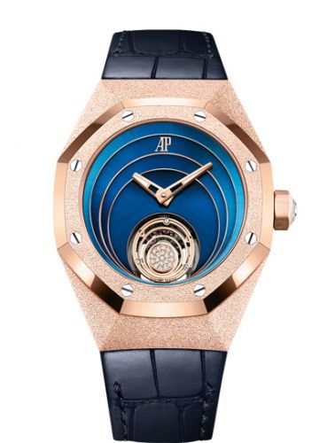 replica Audemars Piguet - 26630OR.GG.D326CR.01 Audemars Piguet Royal Oak Concept Frosted Gold Flying Tourbillon Pink Gold / Blue watch