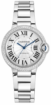 Cartier Ballon Bleu 18k White Gold Diamonds Women's Watch WE902065