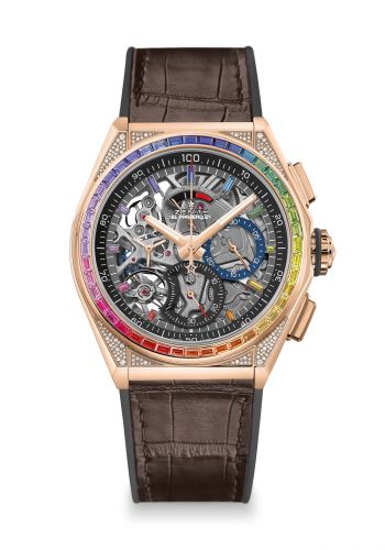 replica Zenith - 95.9005.9004/01.R582 Defy El Primero 21 Titanium / Ceramic / Silver Panda / Alligator watch