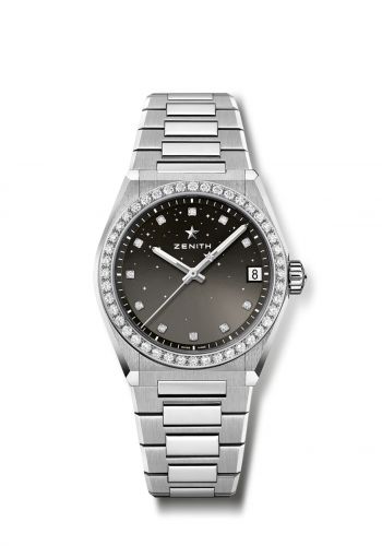 replica Zenith - 16.9200.670/02.MI001 Defy Midnight Stainless Steel / Diamond / Grey watch