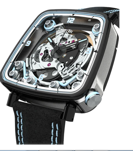 replica B.R.M. Watches FF39-40 Grey Titanium Black PVD Light Blue