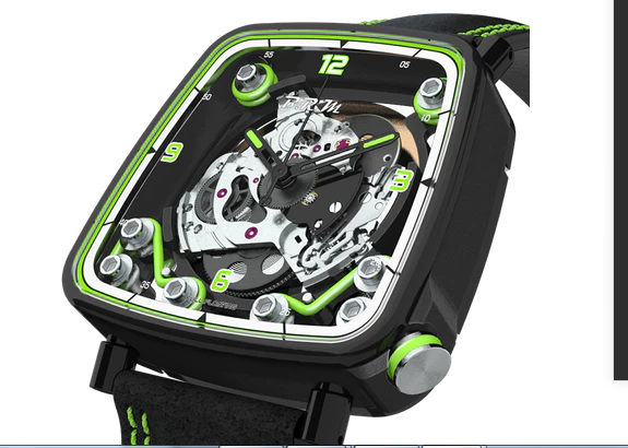 replica B.R.M. Watches FF39-40 Black Titanium Lime Green