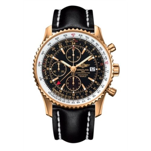 best replica Breitling - H2432212/B928/441X/R20BA.1 Navitimer World Red Gold / Black / Calf / Pin watch