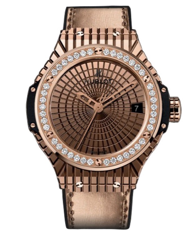 replica Hublot Big Bang Gold Caviar - Diamond Bezel Rose Gold on Rubber with Gold-Plated Dial 346.PX.0880.VR.1204