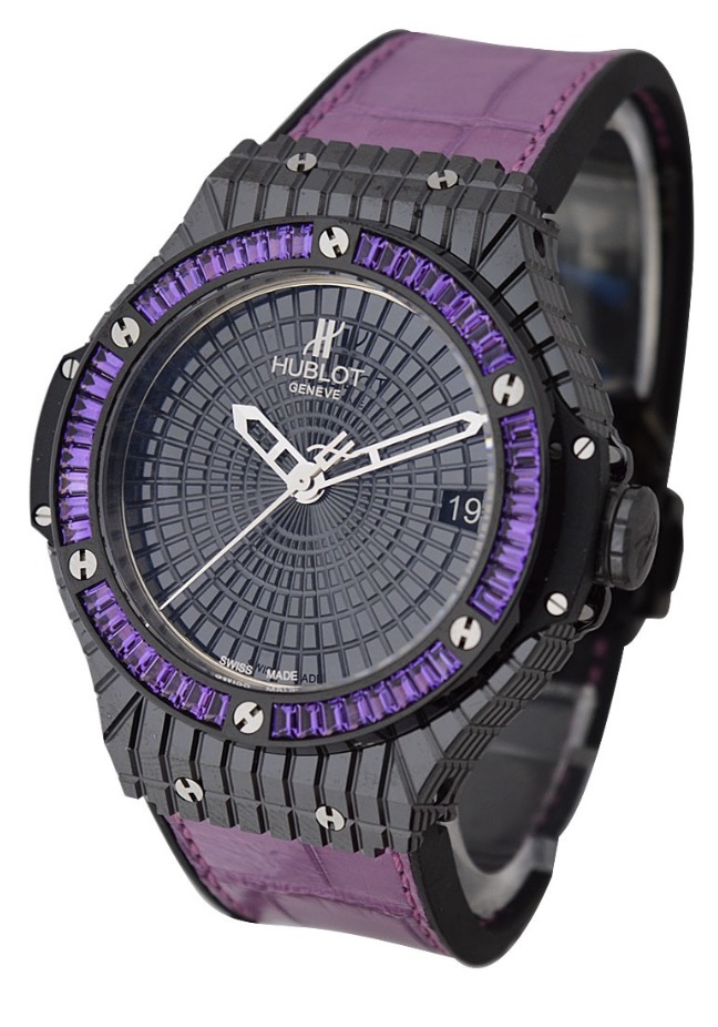 replica Hublot Big Bang 41mm - Tutti Frutti - Ceramic Purple Caviar Black Ceramic on Purple Leather Strap with Black Dial 346.CD.1800.LR.1905 - Click Image to Close