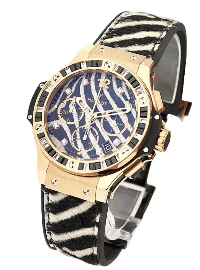 replica Hublot Big Bang 41mm Zebra Bang in Rose Gold with Baguette Diamond Bezel On Black Rubber and Zebra Calfskin Strap with Zebra Printed Dial 341.PX.7518.VR.1975 - Click Image to Close