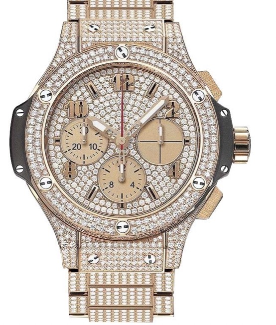 replica Hublot Big Bang 41mm in Rose Gold with Full Pave Diamond Bezel on Rose Gold Bracelet with Pave Diamond Dial 341.PX.9010.PX.3704 - Click Image to Close
